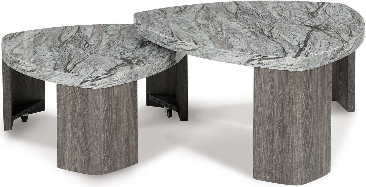 Surmour Stacked Coffee Table In Gray and Brown T6000