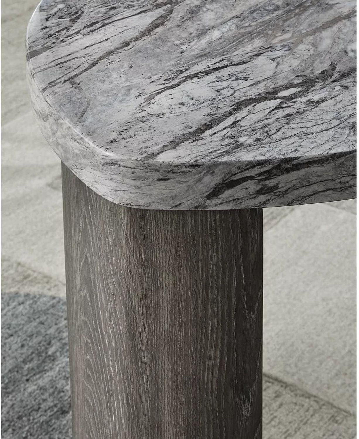 Surmour End Table In Gray and Brown T6006