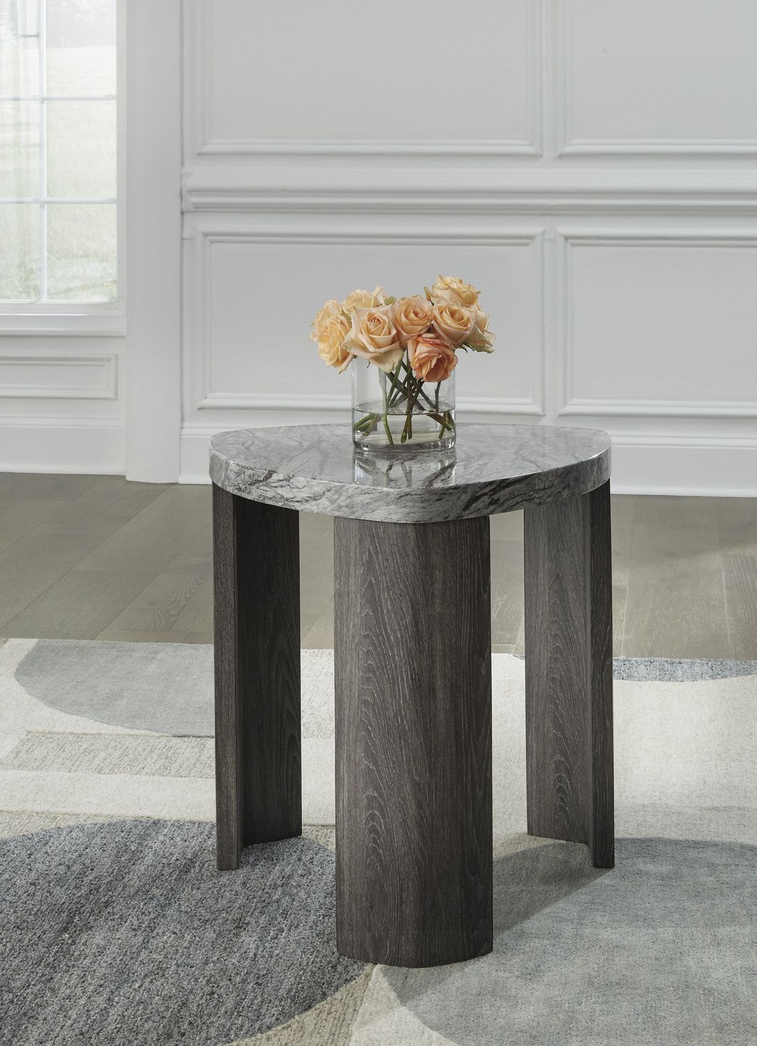 Surmour End Table In Gray and Brown T6006
