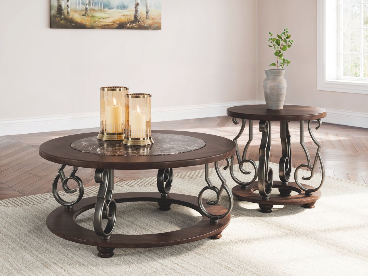 Frallyn Coffee Table In Dark Brown T6238