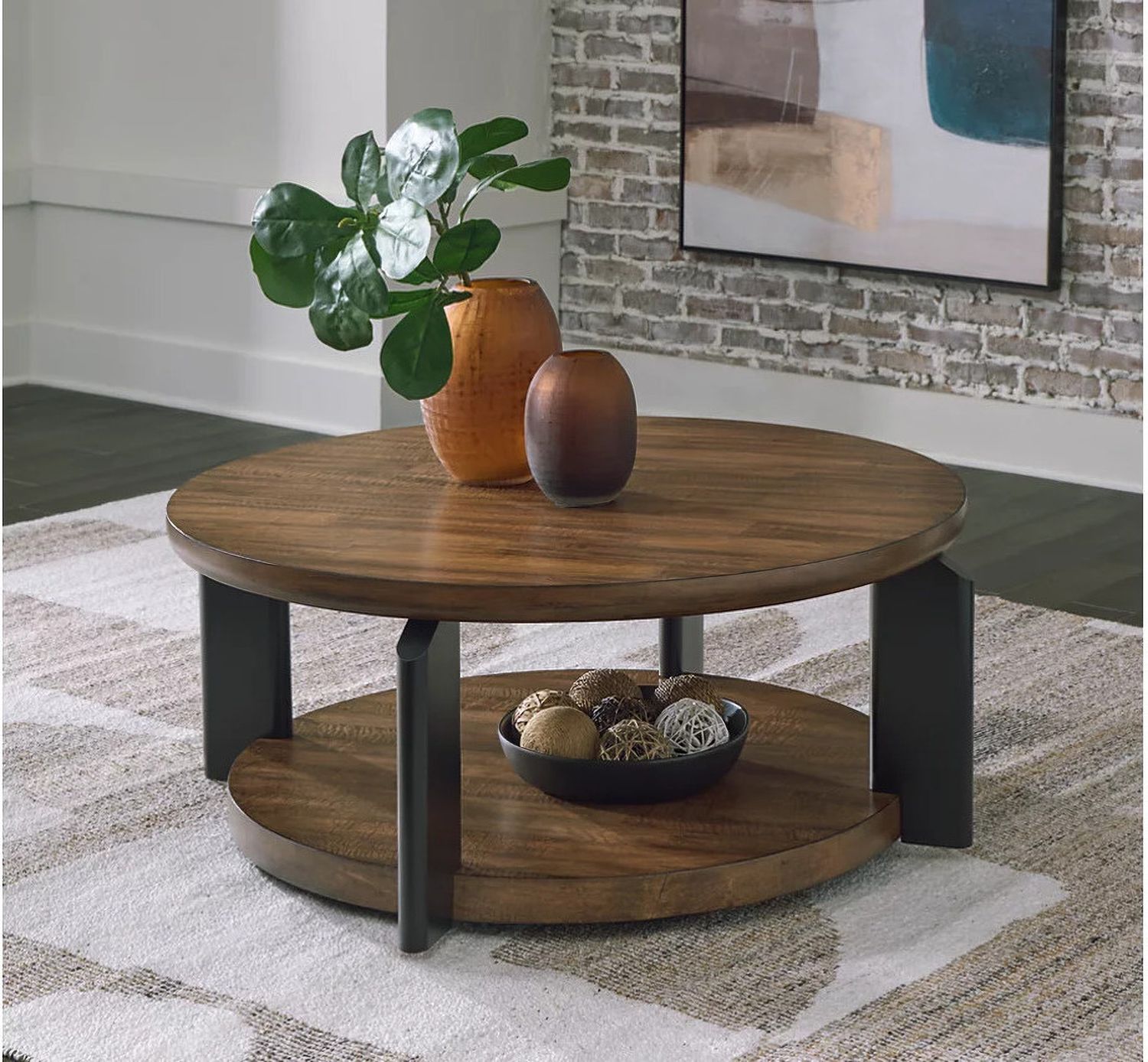Kraeburn Coffee Table In Brown/Black T6248