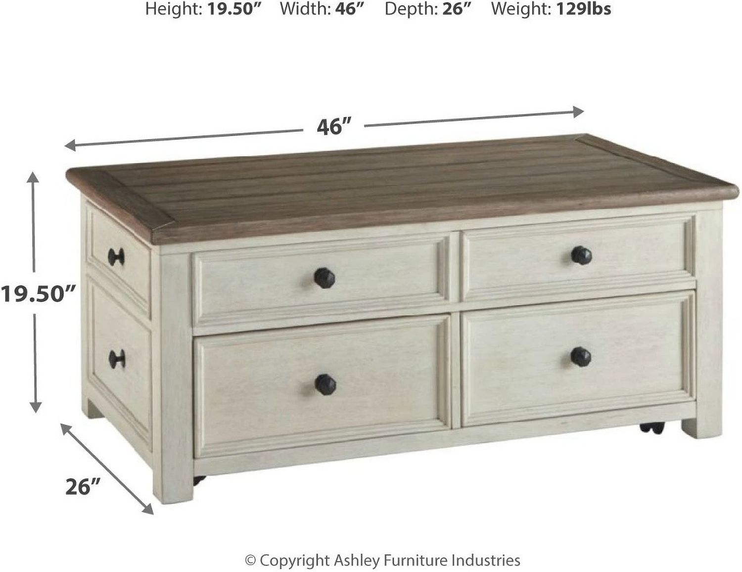Bolanburg Weathered Gray Lift Top Cocktail Table T63720