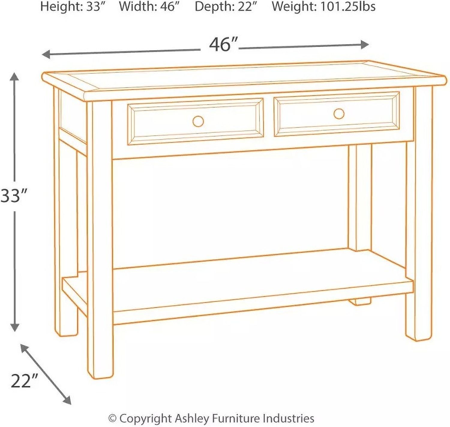 Bolanburg Weathered Gray Sofa Table T6374