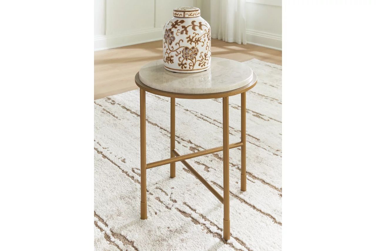 Alben End Table In Antique Gold T6436