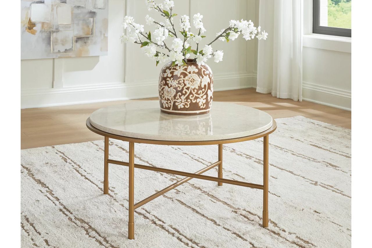 Alben Coffee Table In Antique Gold T6438