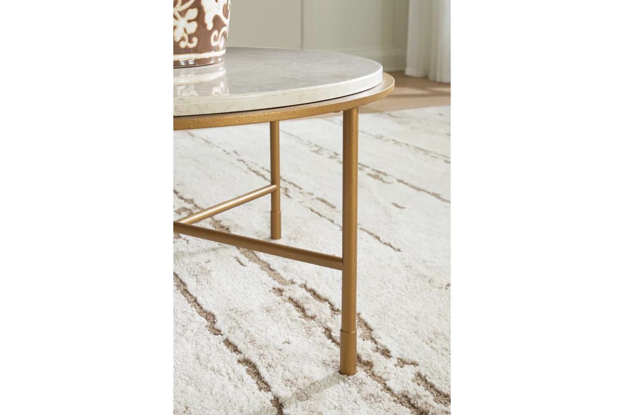 Alben Coffee Table In Antique Gold T6438
