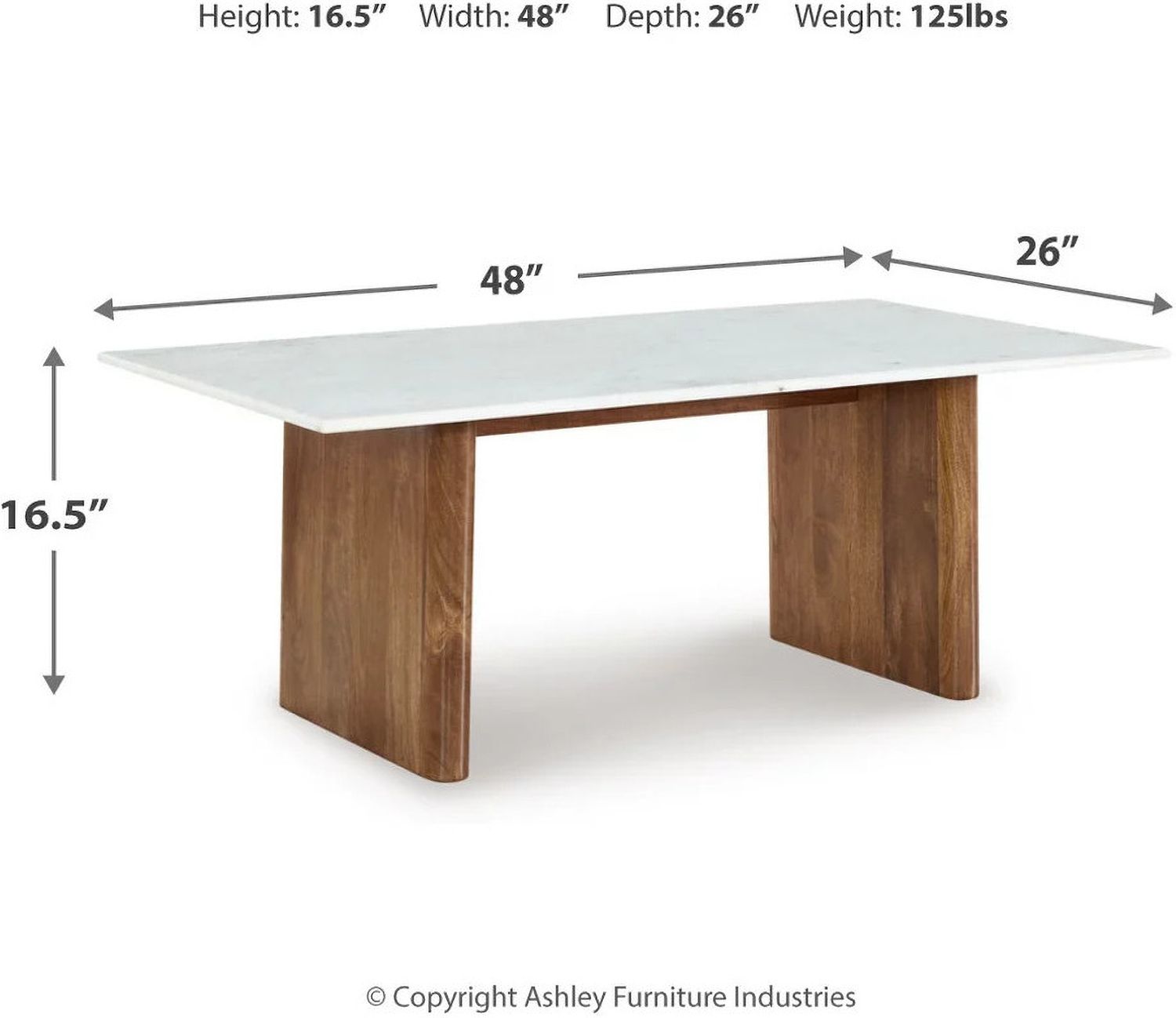 Isanti Coffee Table In Light Brown and White T6621