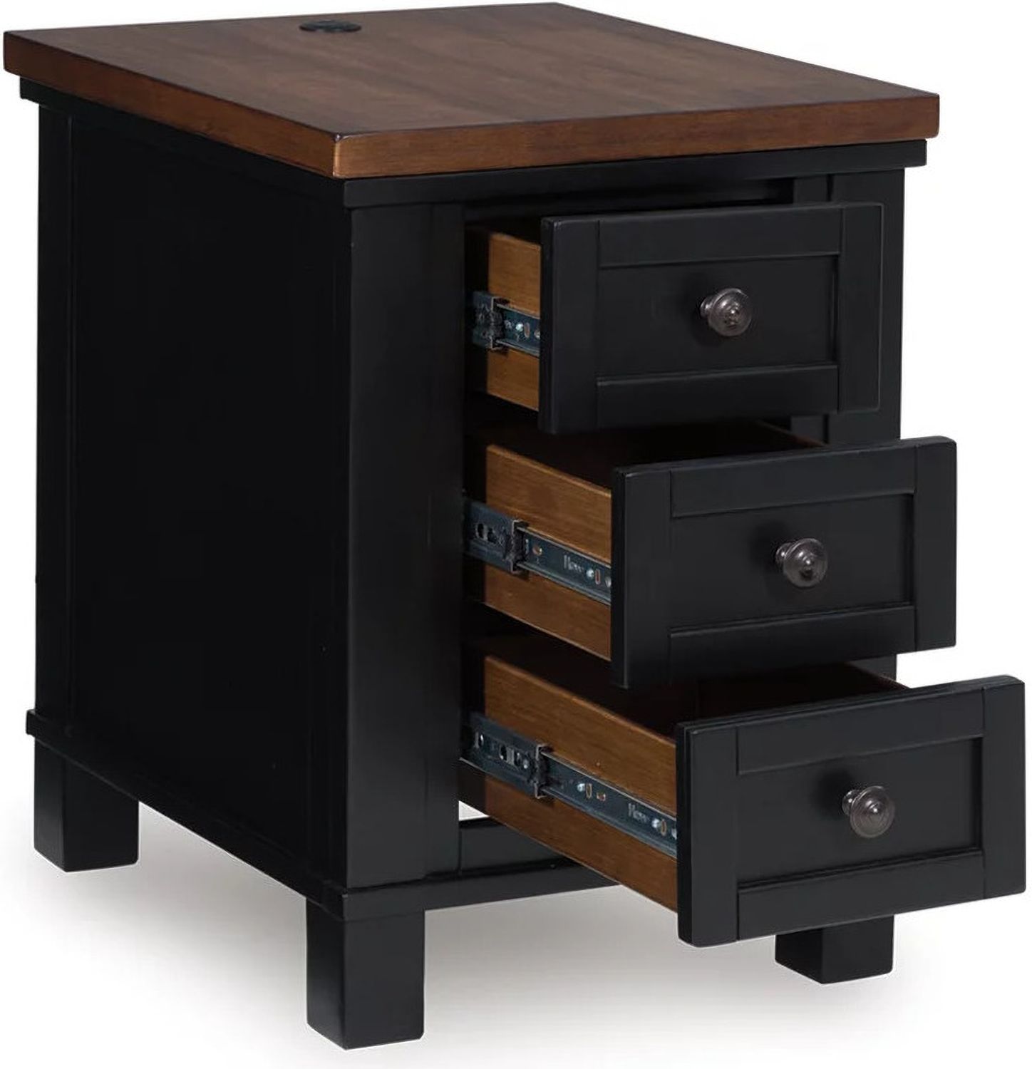 Wildenauer Chairside End Table In Brown and Black T6647