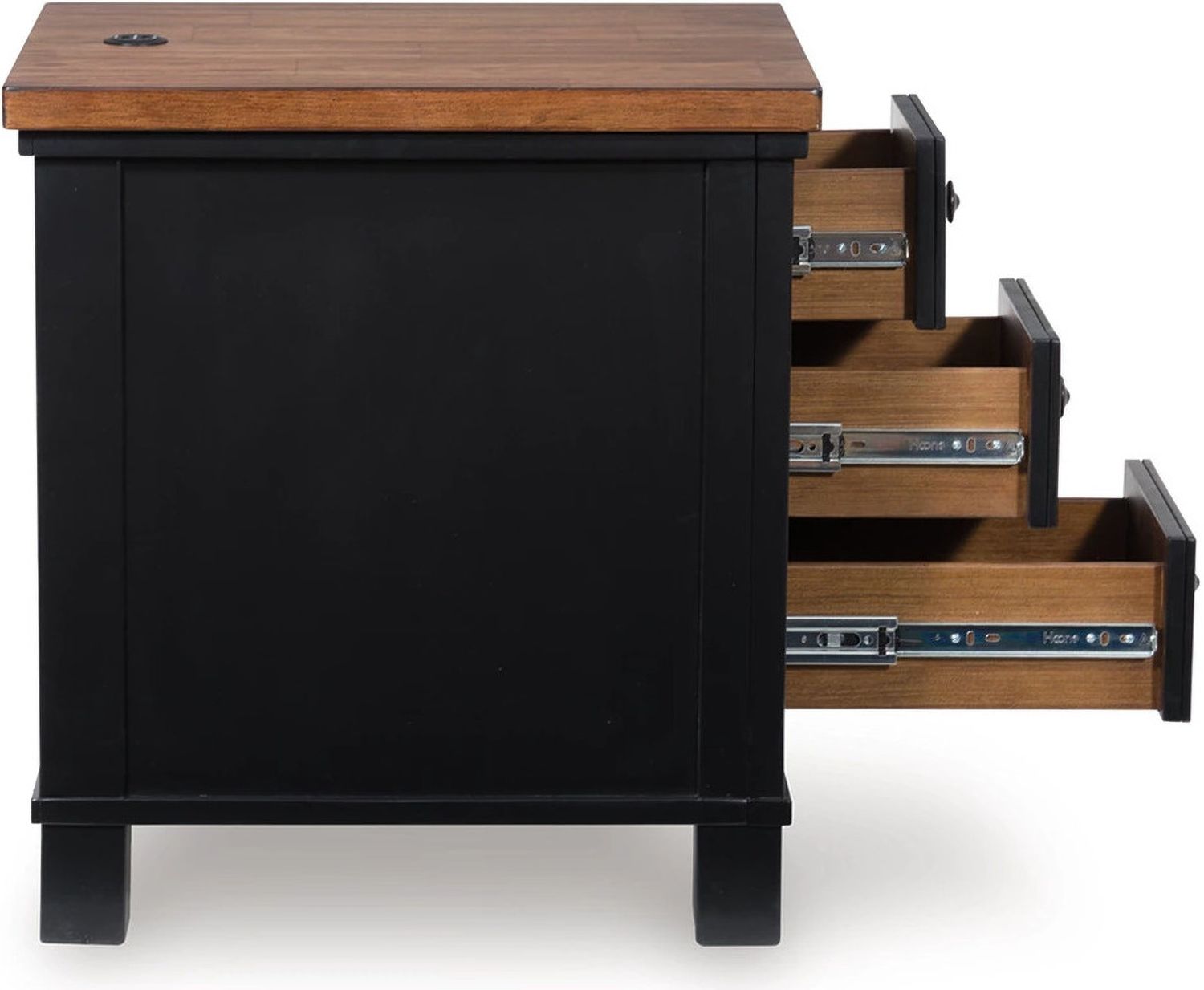 Wildenauer Chairside End Table In Brown and Black T6647