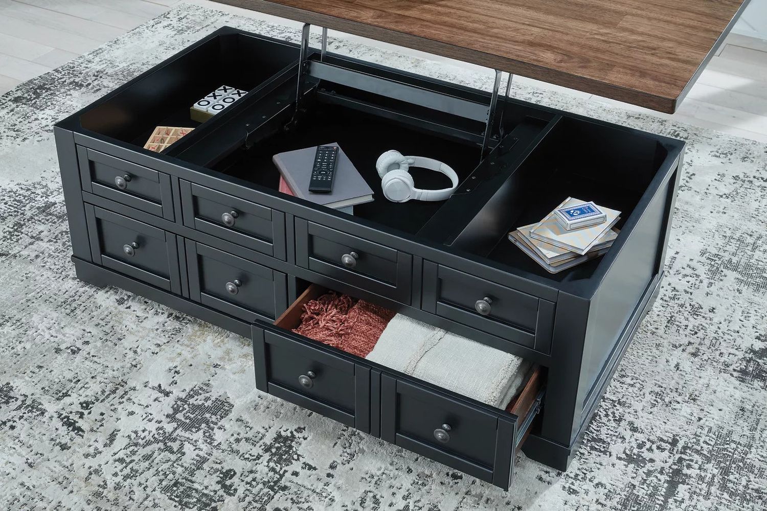Wildenauer Lift-Top Coffee Table In Brown and Black T6649
