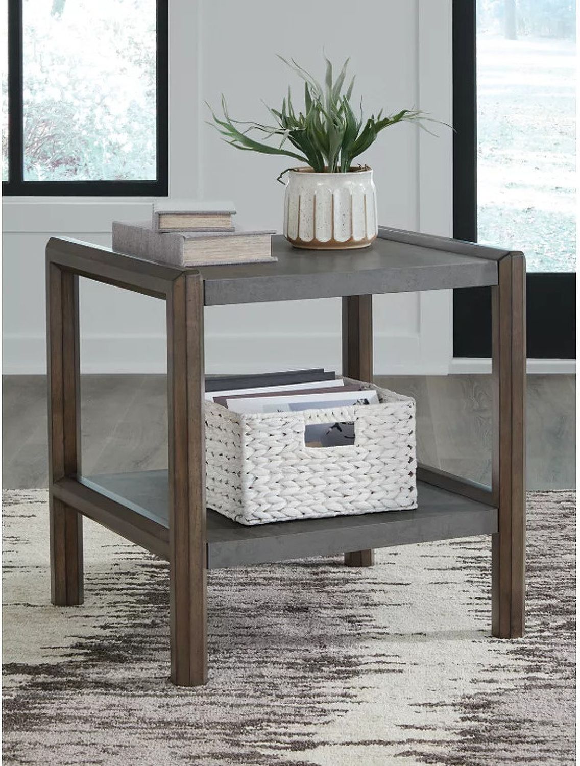 Kallenny End Table In Gray and Brown T6693