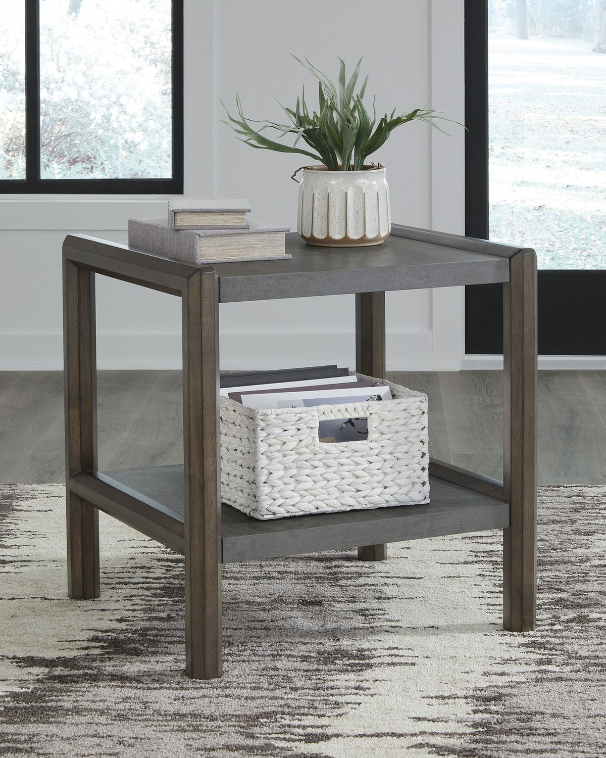 Kallenny End Table In Gray and Brown T6693