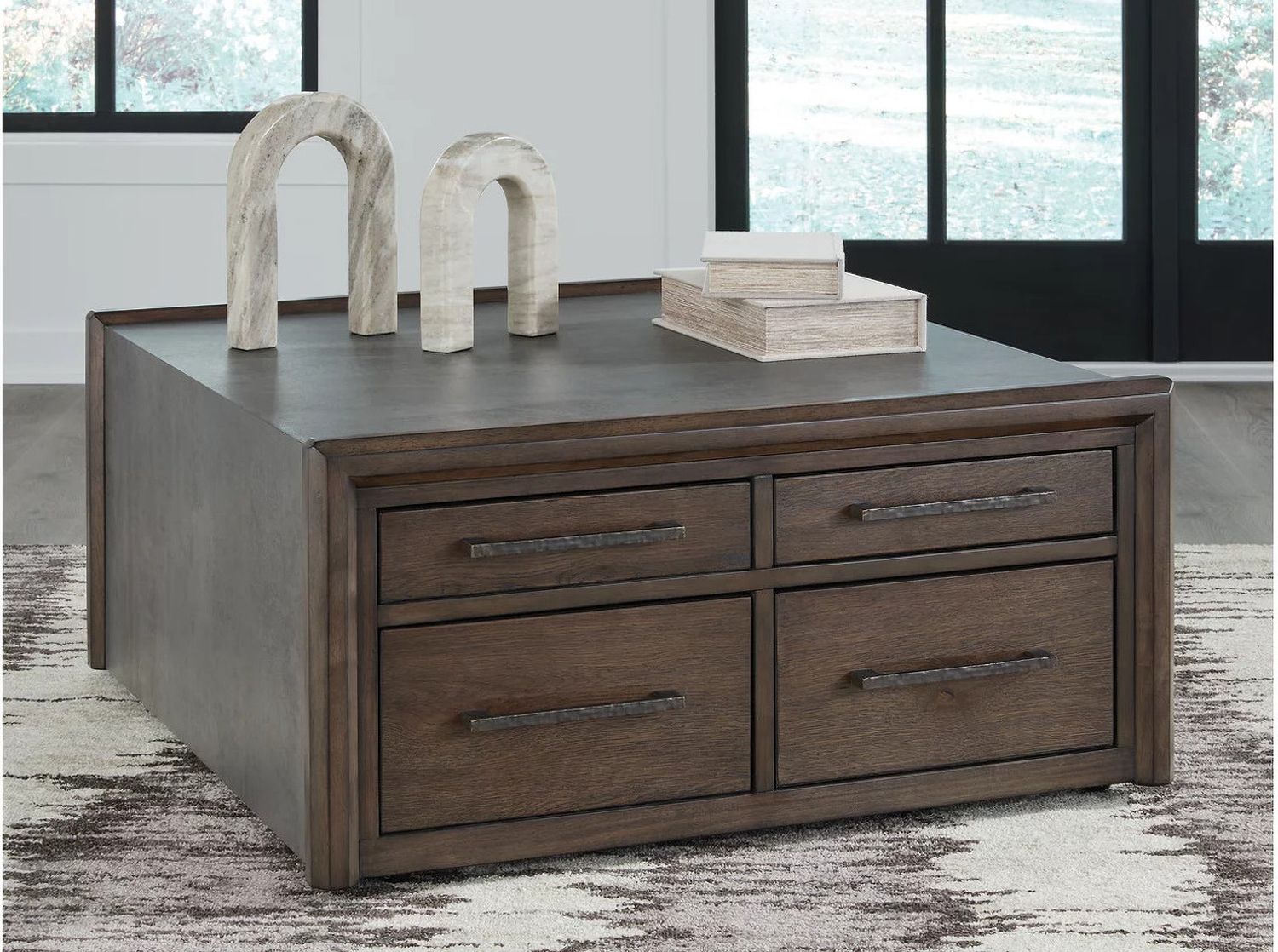 Kallenny Coffee Table In Gray and Brown T6698