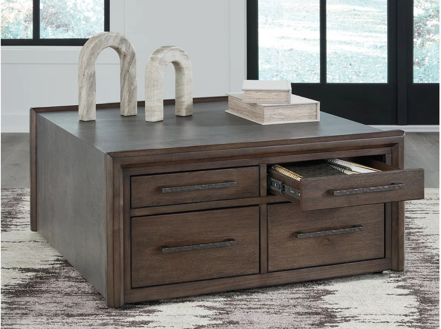 Kallenny Coffee Table In Gray and Brown T6698