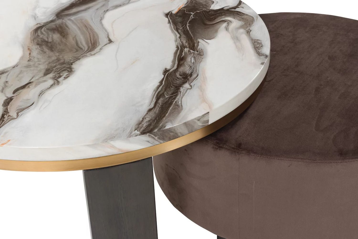 Jazmore 2 Piece Nesting Coffee Table In Brown/Brass T67122