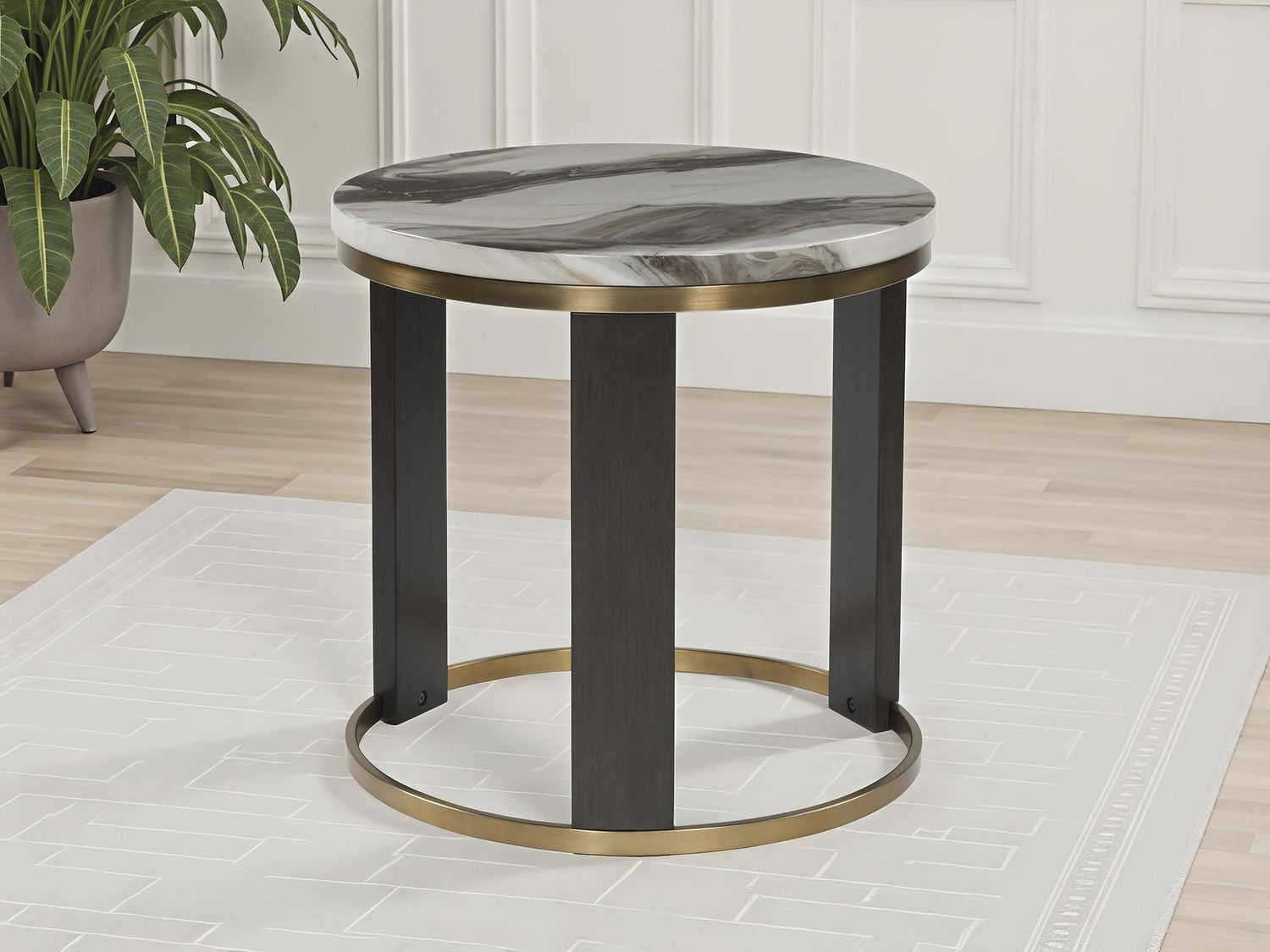 Jazmore End Table In Brown/Brass T6716