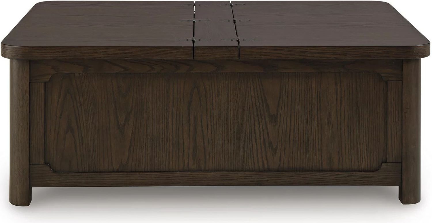 Breckington Coffee Table With Storage In Dark Brown T67820