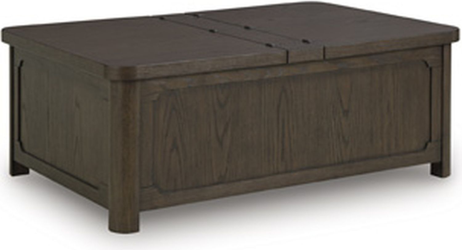 Breckington Coffee Table With Storage In Dark Brown T67820