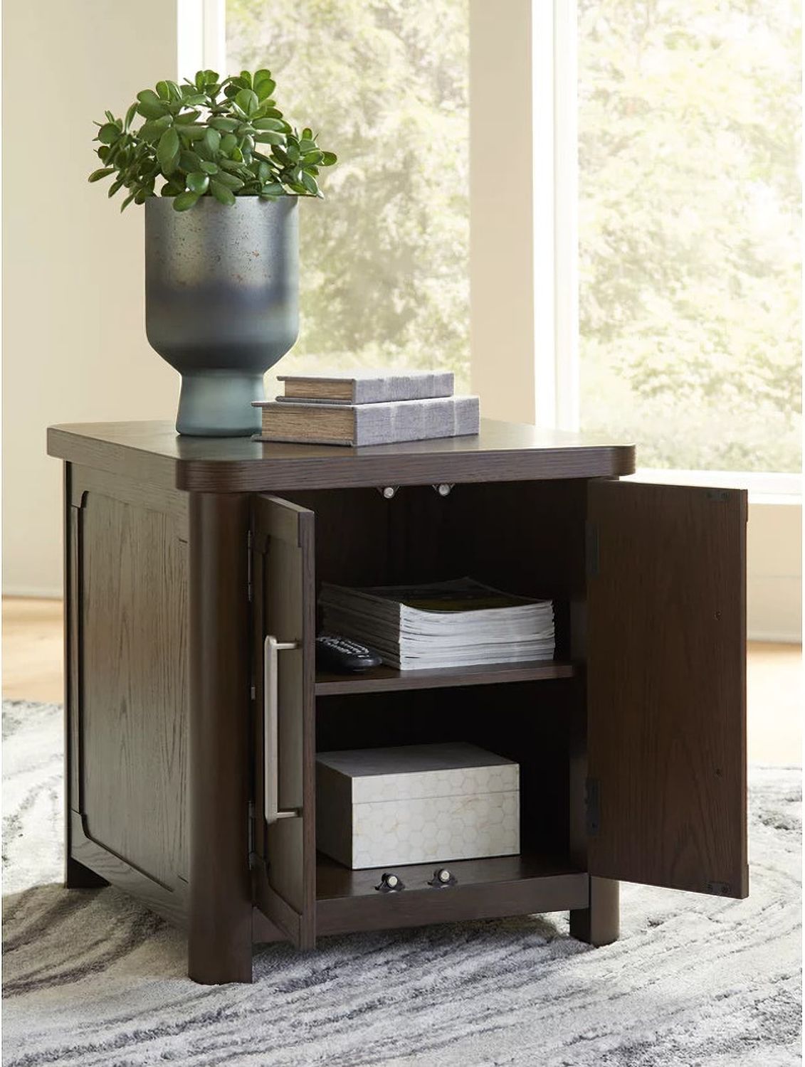 Breckington End Table In Dark Brown T6783