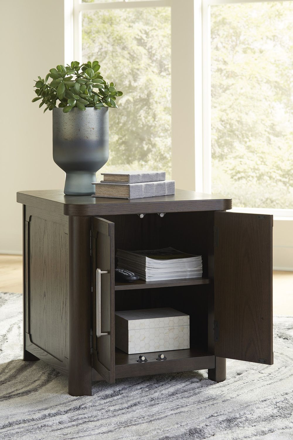 Breckington End Table In Dark Brown T6783