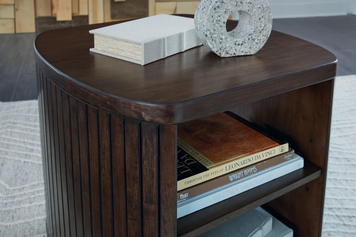 Korestone End Table In Dark Brown T6792