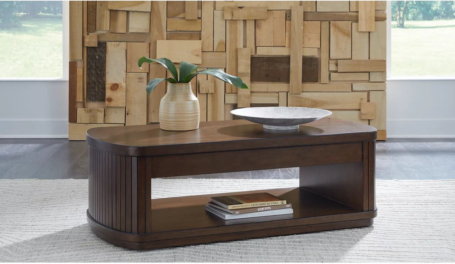 Korestone Lift-Top Coffee Table In Dark Brown T6799