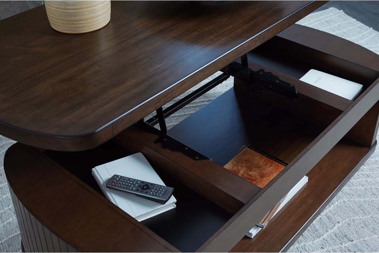 Korestone Lift-Top Coffee Table In Dark Brown T6799