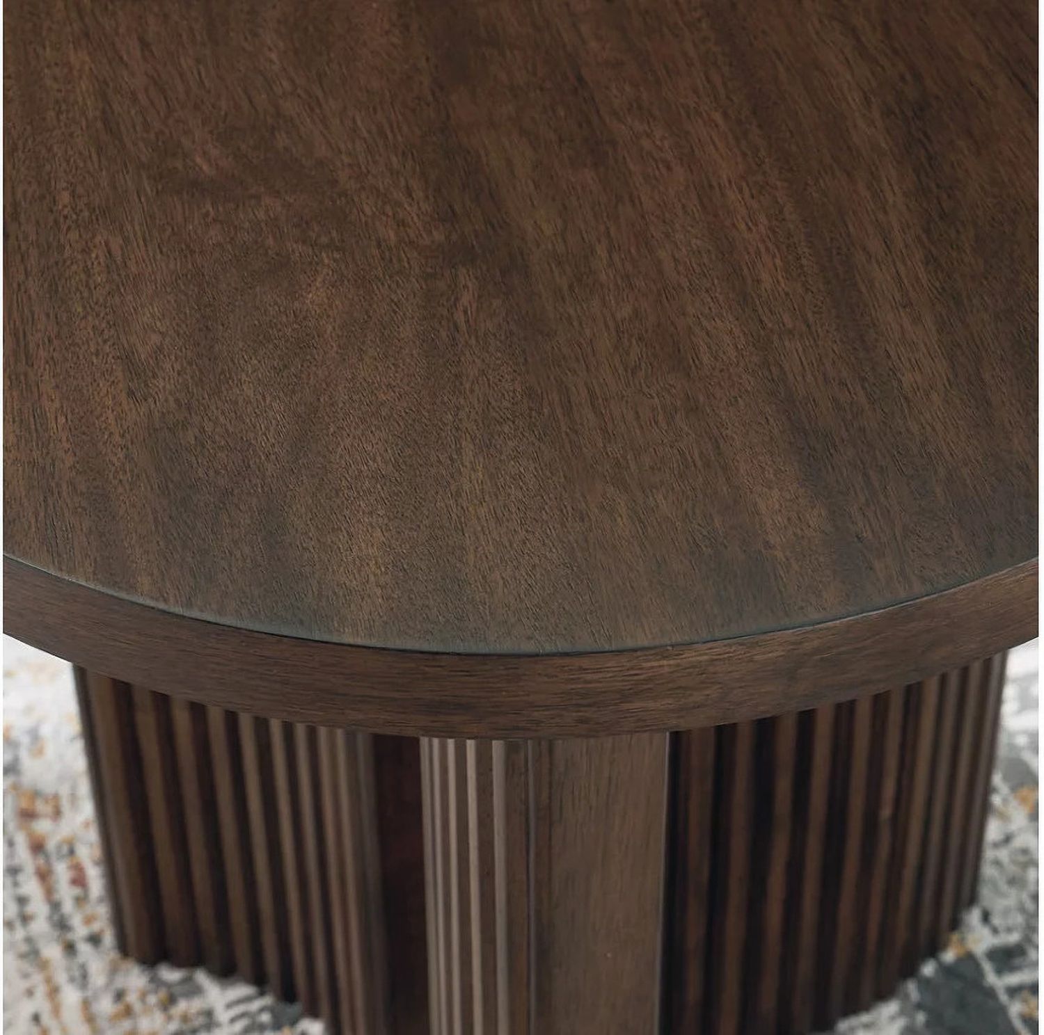 Korestone Rund End Table In Dark Brown T6896