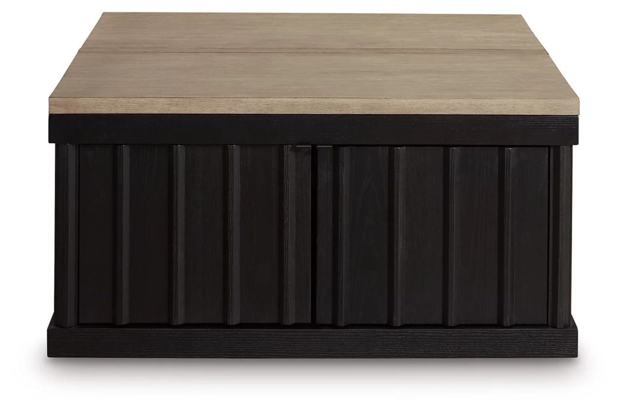 Rylandyn Lift-Top Coffee Table In Light Brown and Black T72100