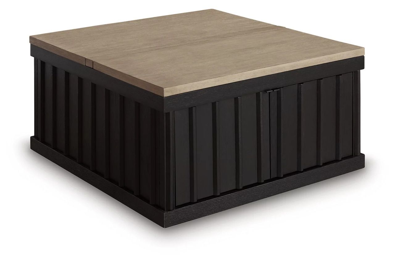 Rylandyn Lift-Top Coffee Table In Light Brown and Black T72100