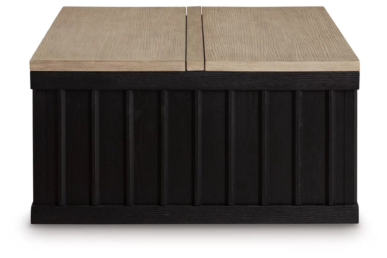 Rylandyn Lift-Top Coffee Table In Light Brown and Black T72100