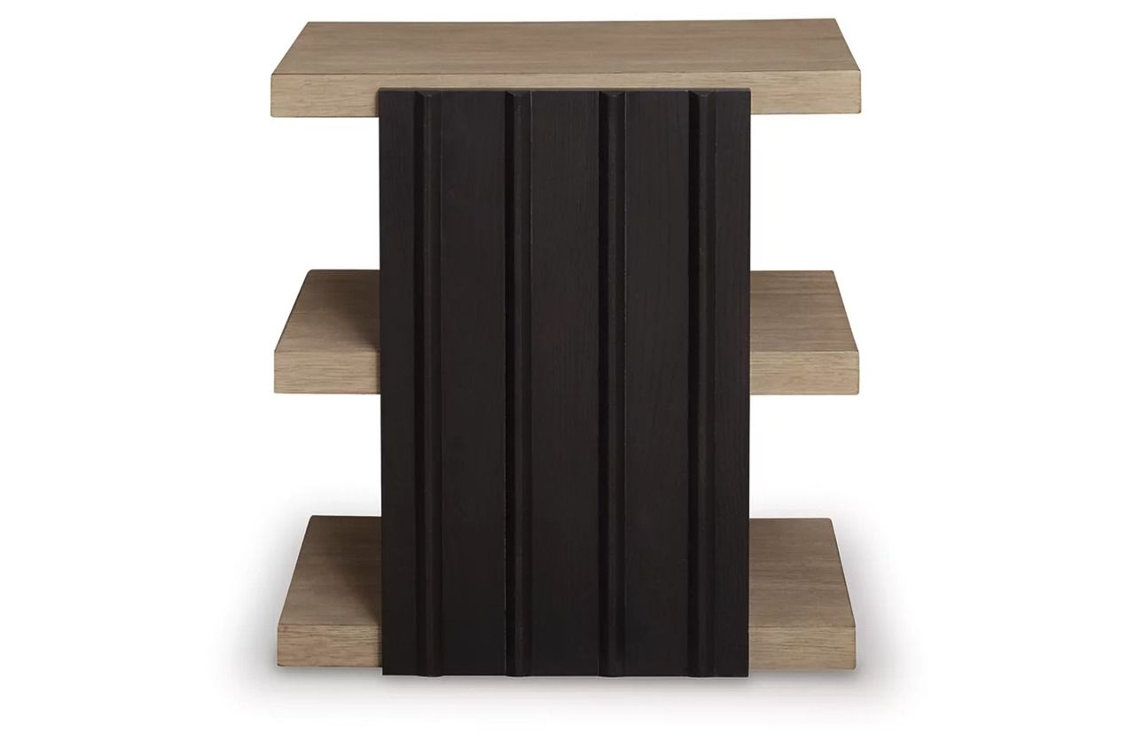 Rylandyn End Table In Light Brown and Black T7213