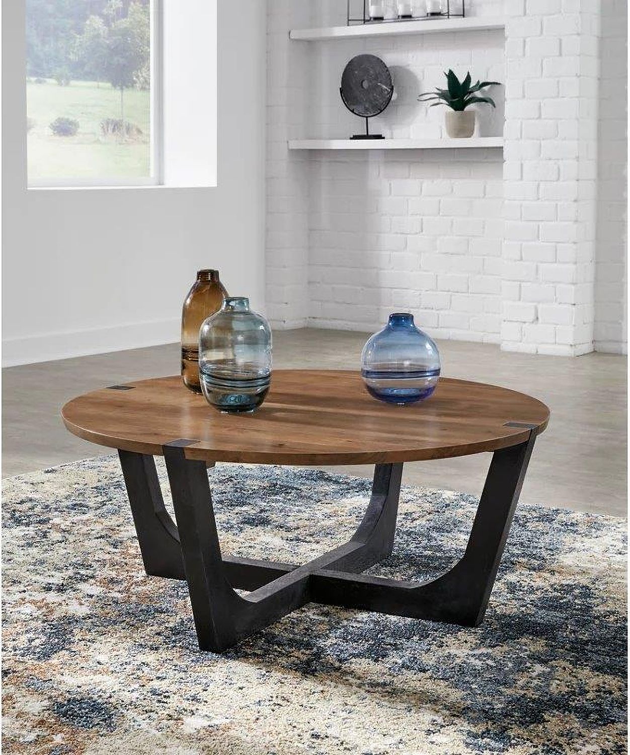 Hanneforth Coffee Table In Brown and Black T7268