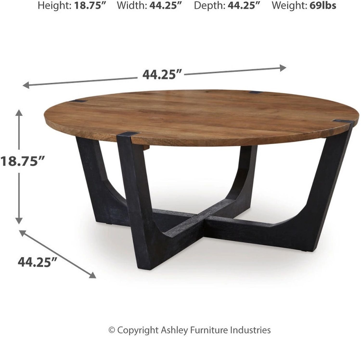 Hanneforth Coffee Table In Brown and Black T7268
