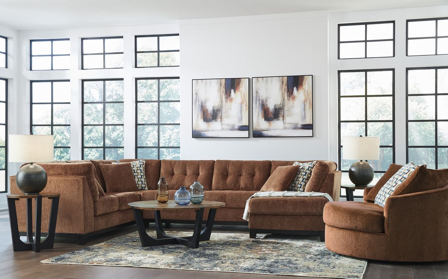 Hanneforth Coffee Table In Brown and Black T7268
