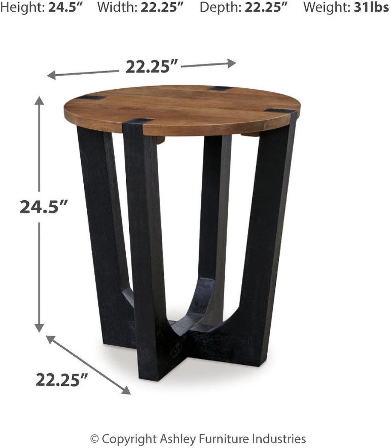 Hanneforth Occasional Table Set In Brown and Black T726T1