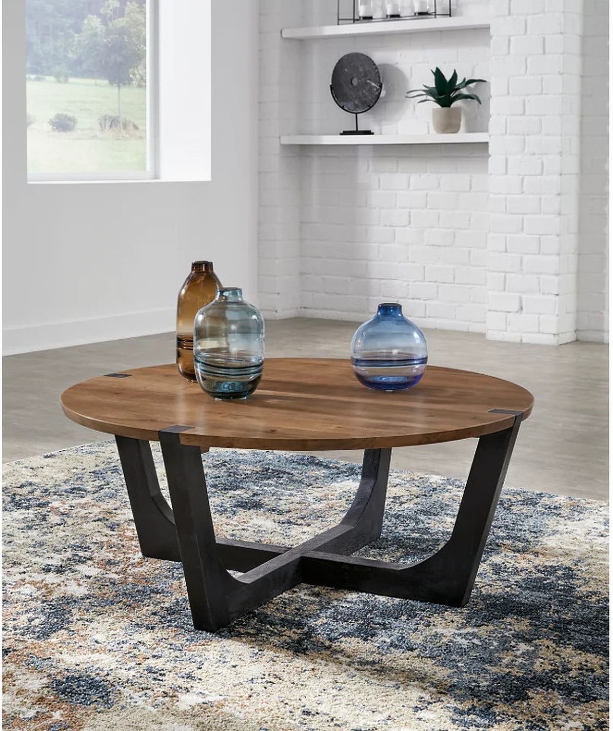 Hanneforth Occasional Table Set In Brown and Black T726T1