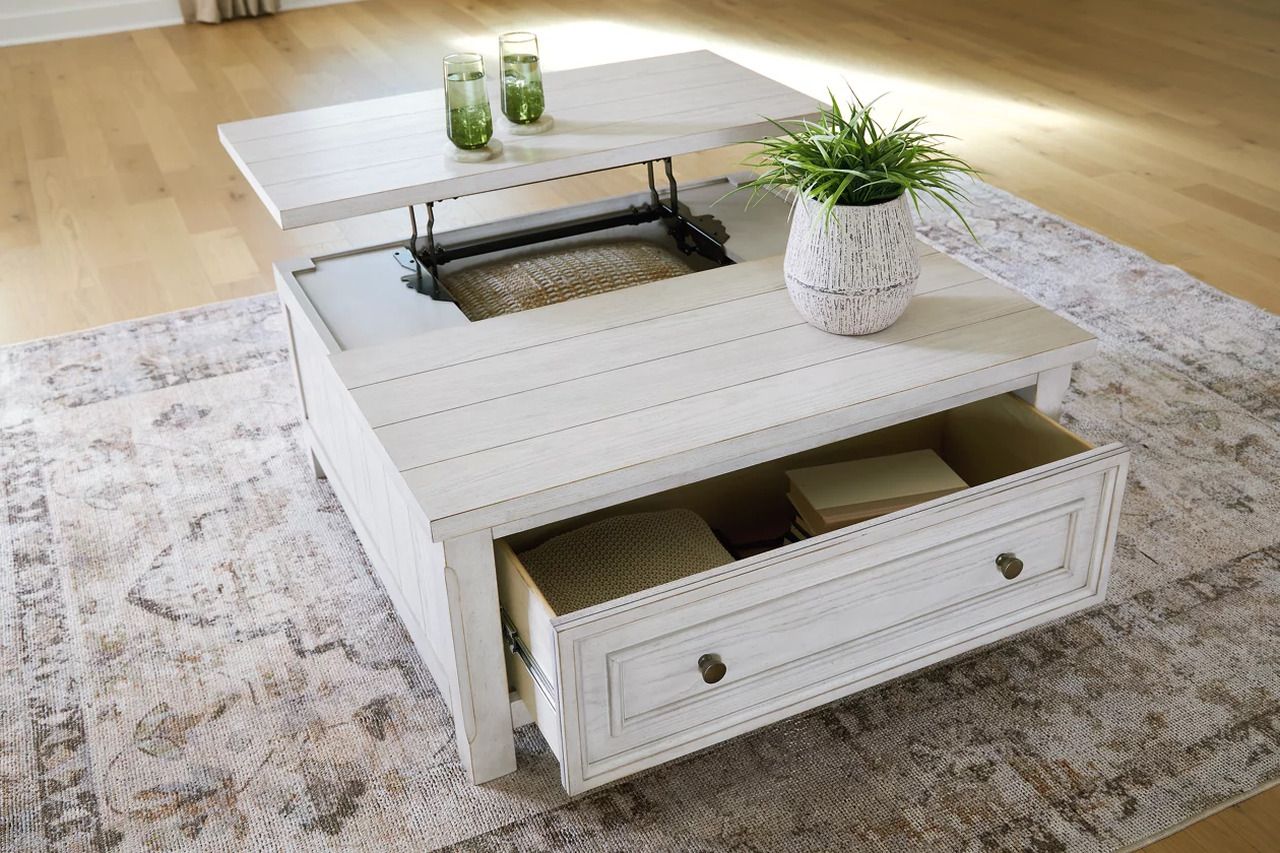 Robbinsdale Lift-Top Coffee Table In Antique White T72900