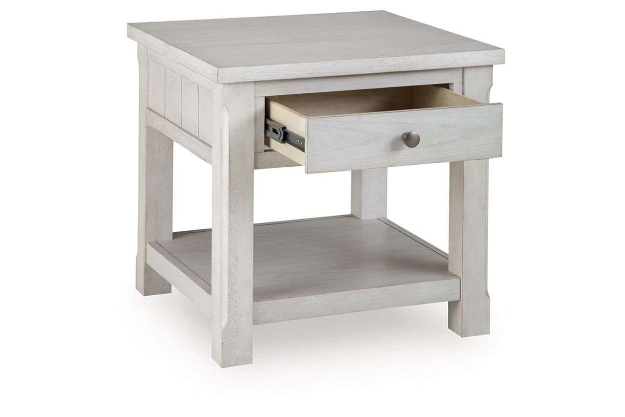 Robbinsdale End Table In Antique White T7292