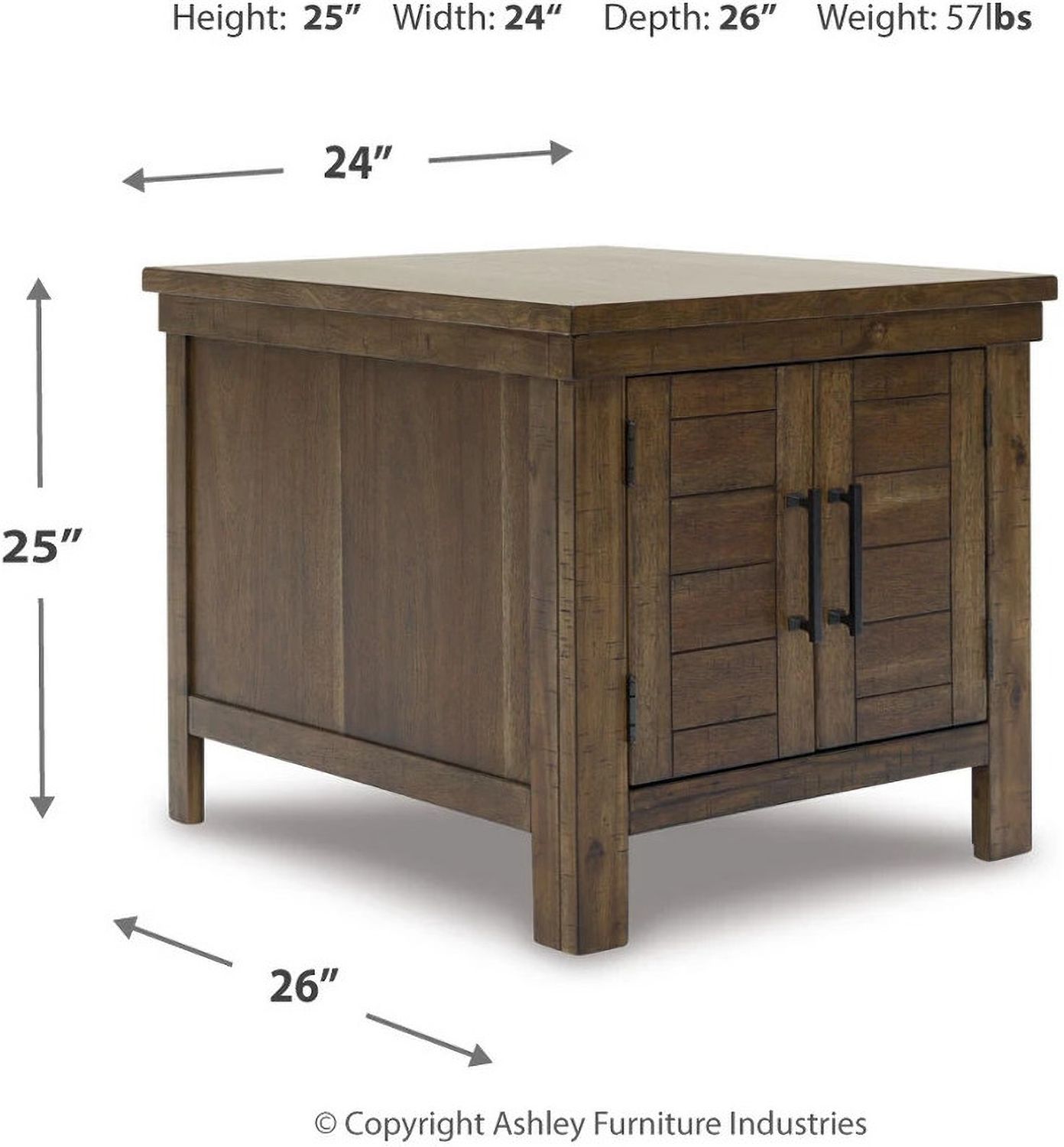Moriville Grayish Brown Rectangular End Table T7313