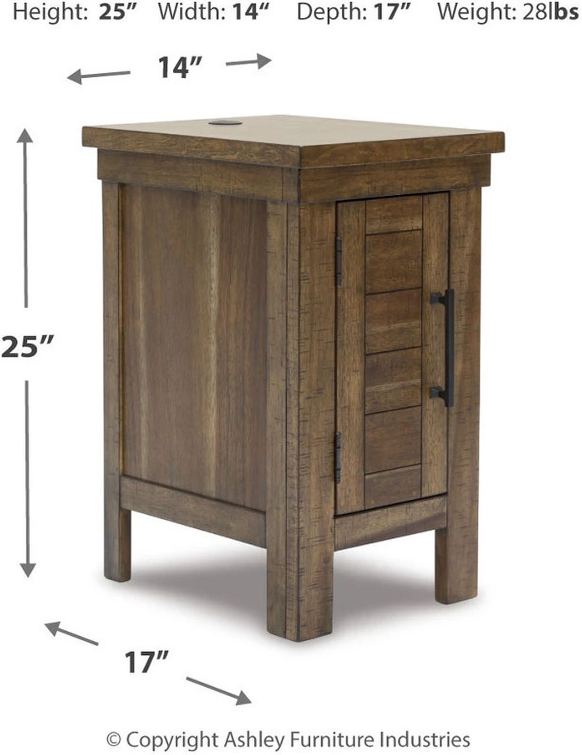 Moriville Grayish Brown Chair Side End Table T7317