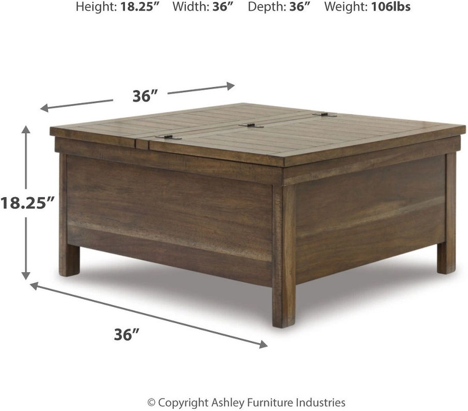 Moriville Grayish Brown Lift-Top Coffee Table T7319