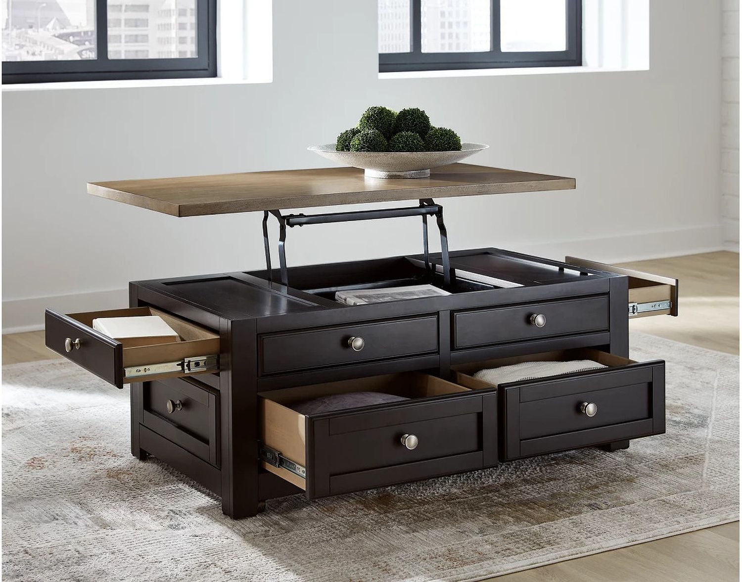 Drazmine Lift-Top Coffee Table In Brown T73420