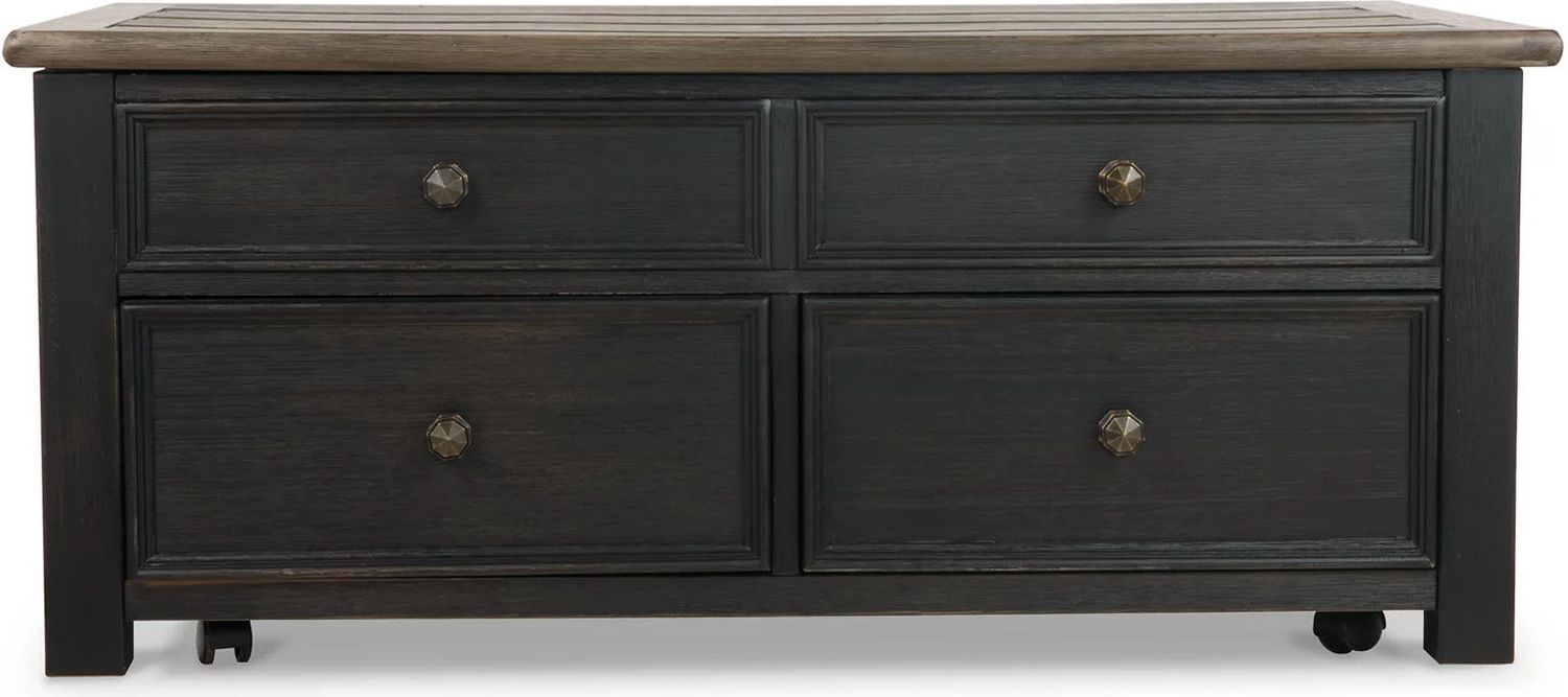 Tyler Creek Brown and Black Lift Top Cocktail Table T73620