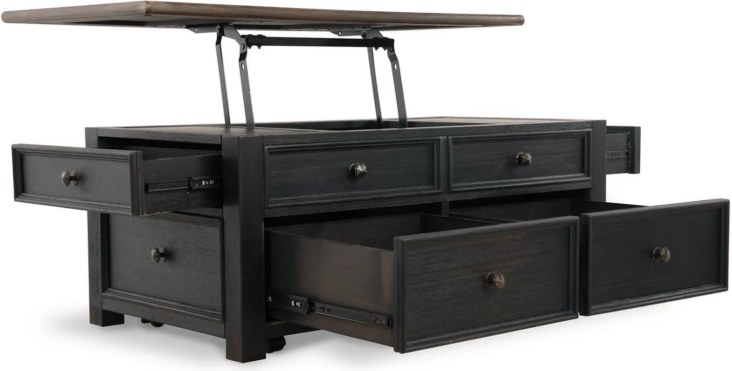 Tyler Creek Brown and Black Lift Top Cocktail Table T73620