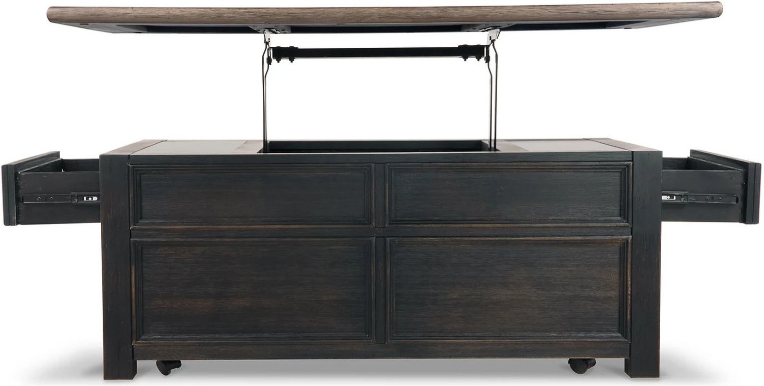 Tyler Creek Brown and Black Lift Top Cocktail Table T73620