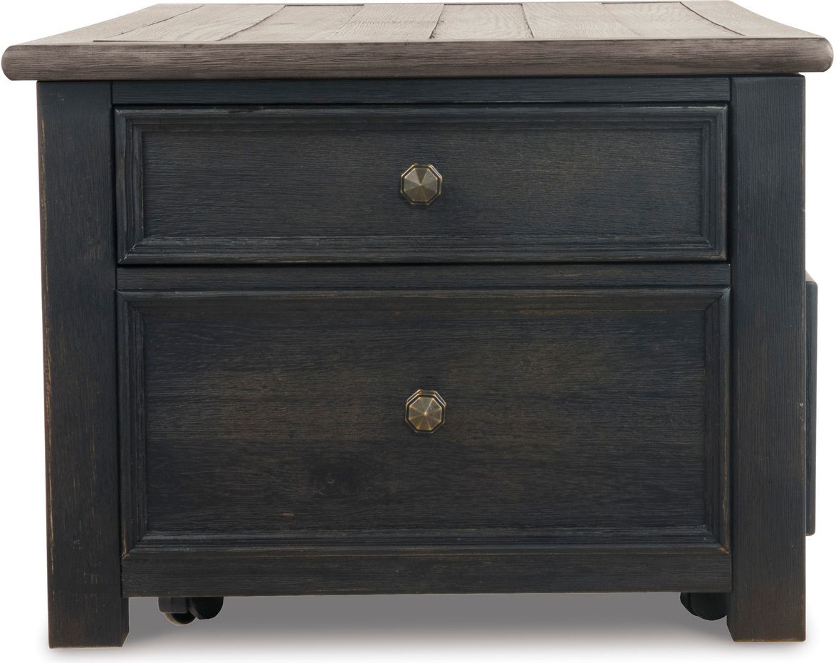 Tyler Creek Brown and Black Lift Top Cocktail Table T73620