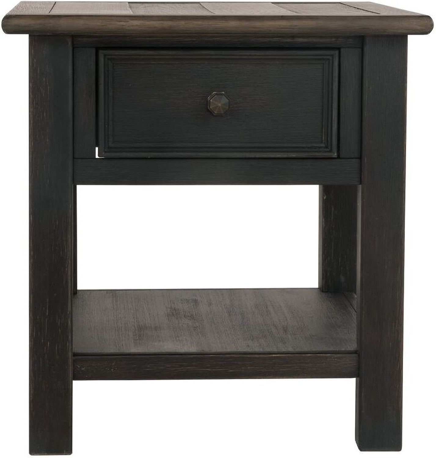 Tyler Creek Brown and Black Rectangular End Table T7363