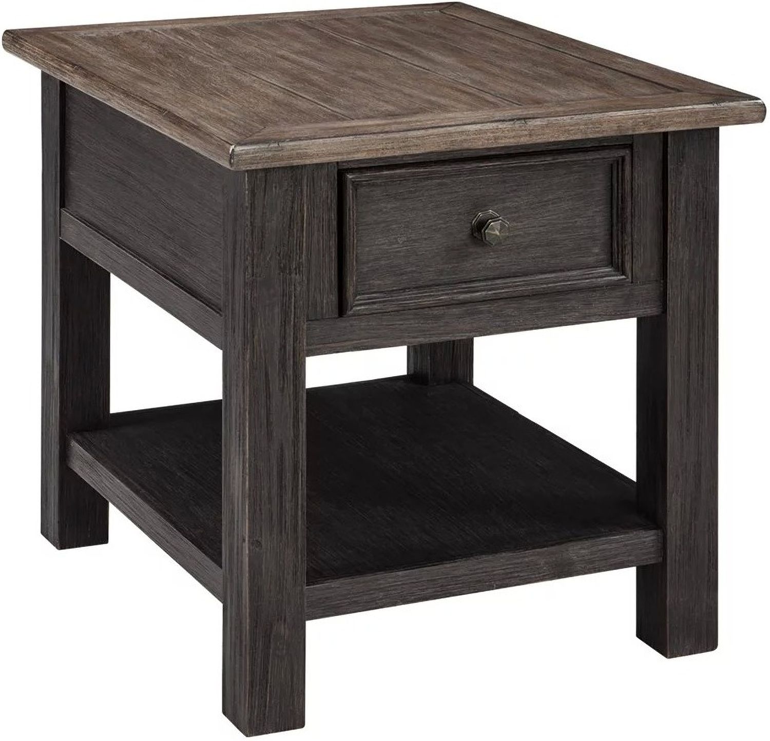 Tyler Creek Brown and Black Rectangular End Table T7363