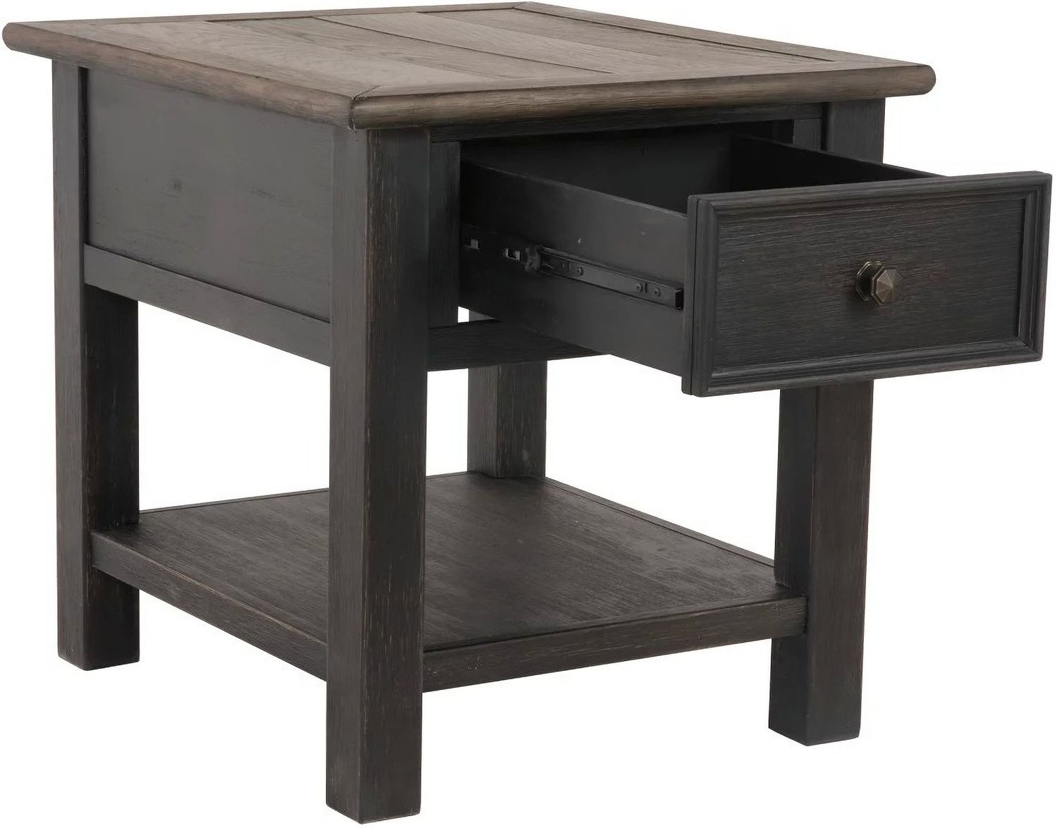 Tyler Creek Brown and Black Rectangular End Table T7363